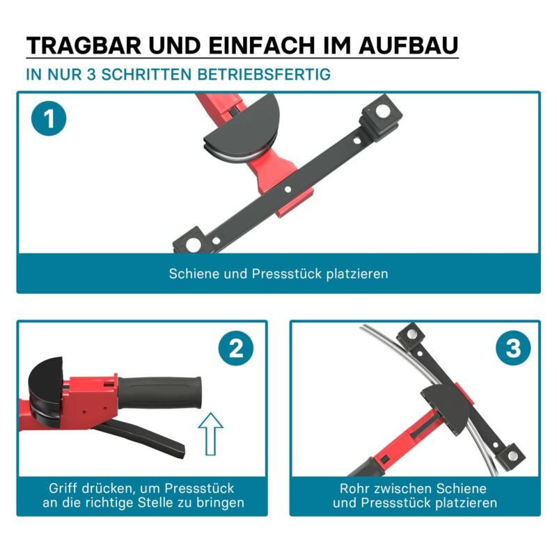Mola Manual para Tubos 14–32mm com Ângulo de 90º para Tubos de Alumínio, Cobre e Plástico