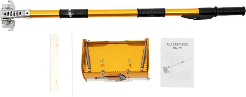 Ferramenta de Acabamento Plano 9,8", Ajustável, com Interruptor Telescópico para Gesso