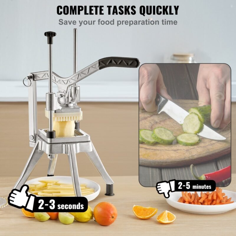 Cortador de Batatas 3/8", Comercial, Aço Inoxidável, com 2 Lâminas Substituíveis