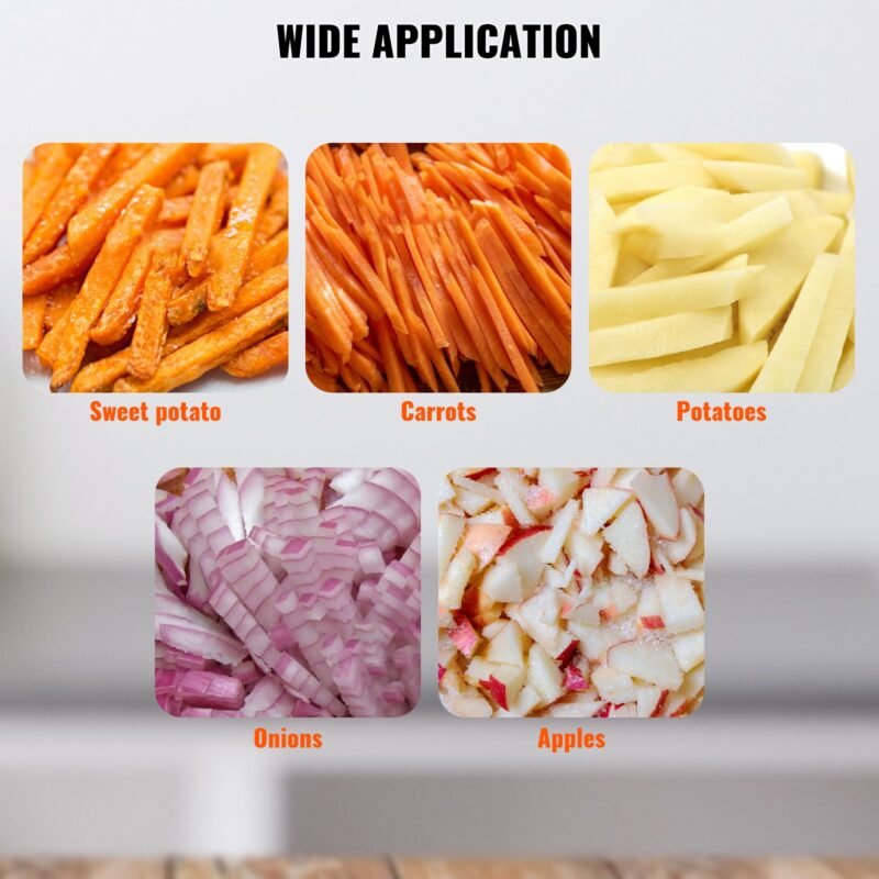 Cortador de Batatas 3/8", Comercial, Aço Inoxidável, com 2 Lâminas Substituíveis