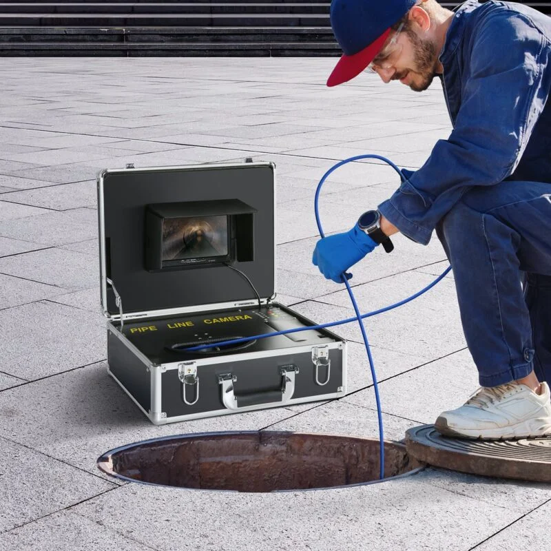 Câmera de Inspeção 30m, 1000TVL, Ângulo de 130°, Diâmetro de 25mm, Bateria 4500mAh.