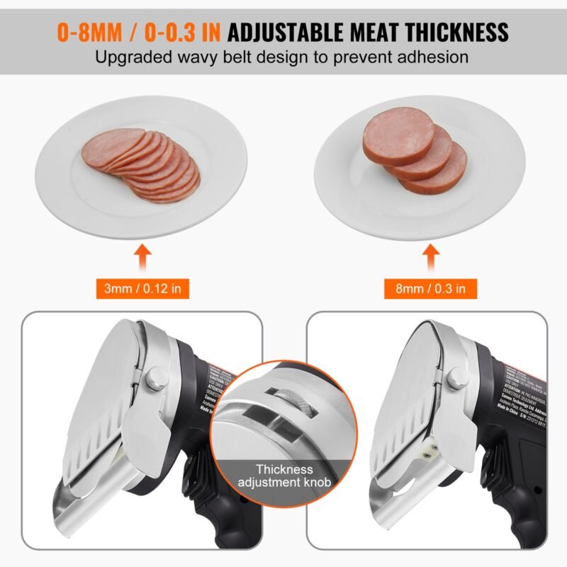Faca Elétrica para Shawarma 80W, Cortador de Kebab em Aço Inoxidável, 2 Lâminas de 10 cm