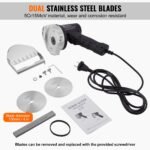 Faca Elétrica para Shawarma 80W, Cortador de Kebab em Aço Inoxidável, 2 Lâminas de 10 cm