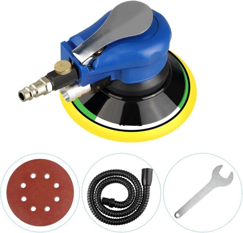 Lixadeira pneumática de 6", dupla ação, com 7 lixas