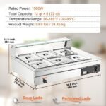 Aquecedor de Buffet em Aço Inoxidável 1500 W