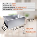Aquecedor de Buffet em Aço Inoxidável 1500 W 3 x 8,8 L