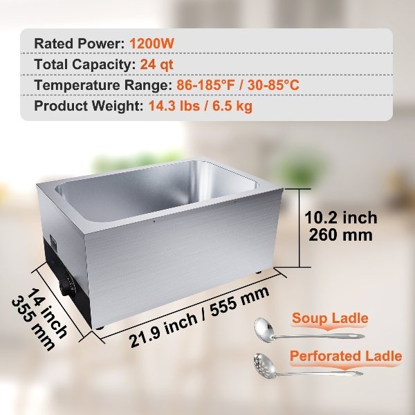 Aquecedor de Buffet em Aço Inoxidável 1500 W 3 x 8,8 L
