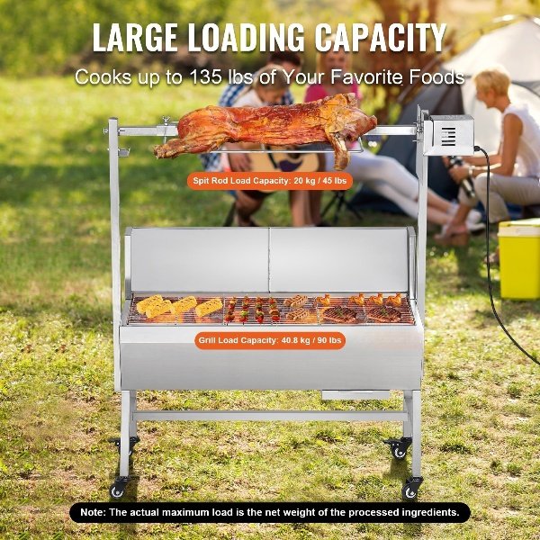 Grill Elétrico para Cordeiro e Leitão 42W 61kg com Espeto