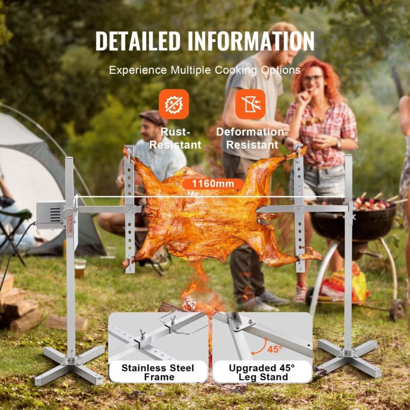 Churrasqueira Elétrica de Cordeiro e Leitão 52W 60kg 116cm