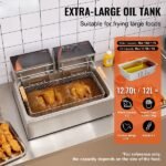 Fritteuse Elektrisch Kommerziell 2500W 12L Edelstahl Upgrade 200°C