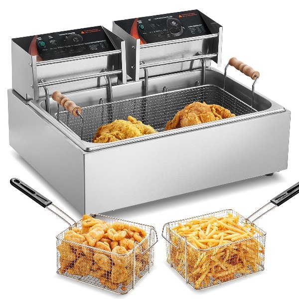 Fritteuse Elektrisch Kommerziell 2500W 12L Edelstahl Upgrade 200°C