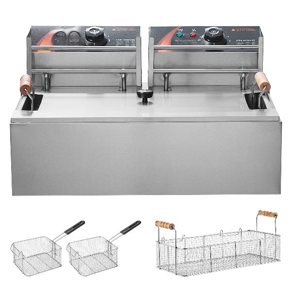 Fritteuse Elektrisch Kommerziell 2500W 12L Edelstahl Upgrade 200°C