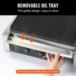 Prensa Panini Grill Sandwich Maker Grill de Contato Comercial 23x23cm