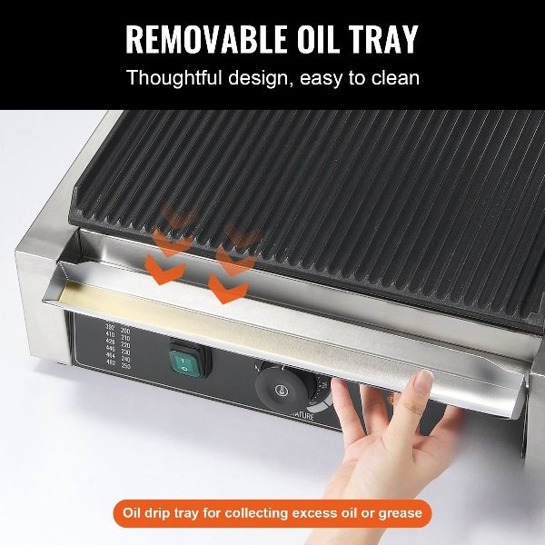 Prensa Panini Grill Sandwich Maker Grill de Contato Comercial 23x23cm
