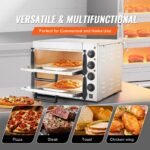 Forno de Pizza Comercial de Aço Inoxidável Elétrico 406mm com 4 Botões