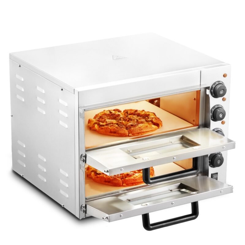 Forno de Pizza Comercial de Aço Inoxidável Elétrico 406mm com 4 Botões