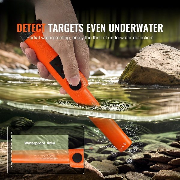 Pinpointer IP68 à prova d'água - 3 modos, bateria 9V, com bolsa.