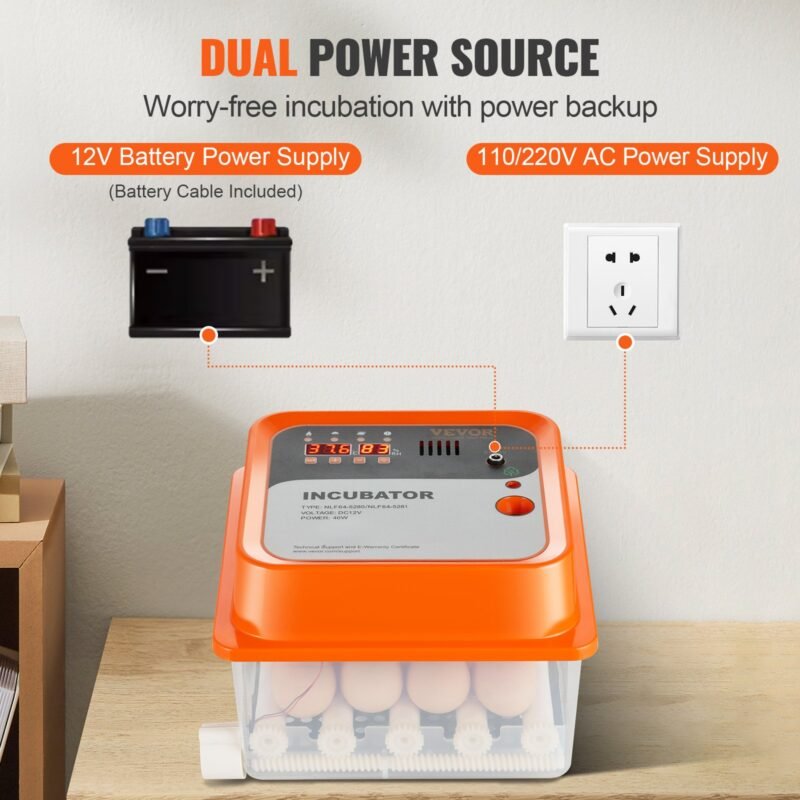 Incubadora Automática 12 Ovos, Dual Power, para Galinhas