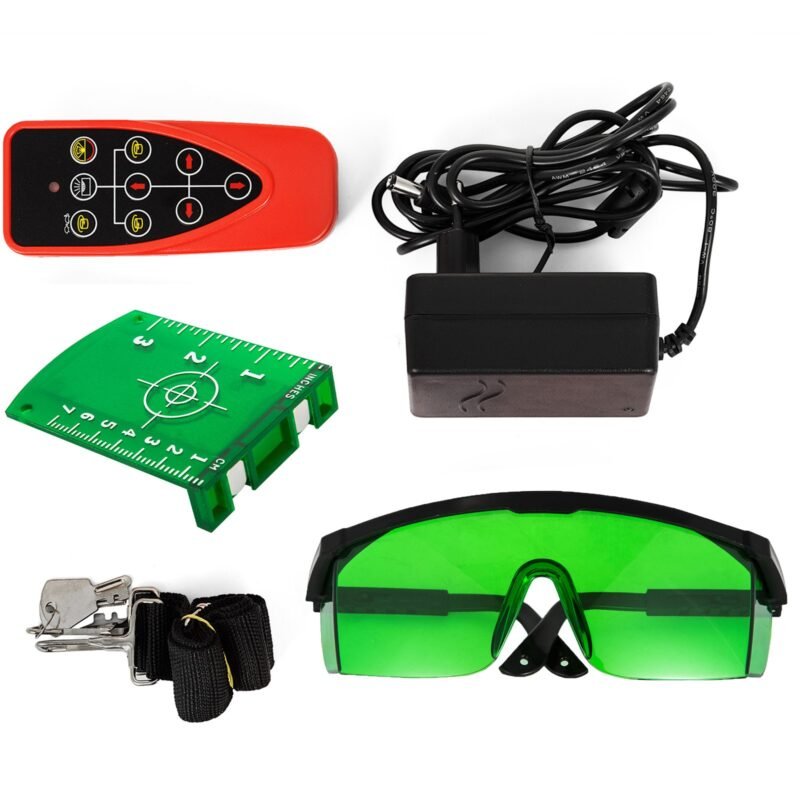 Laser Rotativo Vermelho, 500 m, 360°, à prova d'água, 20h de uso.