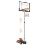 Cesta de Basquete Ajustável 152,4-213,4 cm, Sistema Móvel Resistente à Intempérie