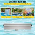 Chuveiro de cascata LED para piscina, 17,7 x 4,5 x 3,1, decoração de jardim e lagoa.