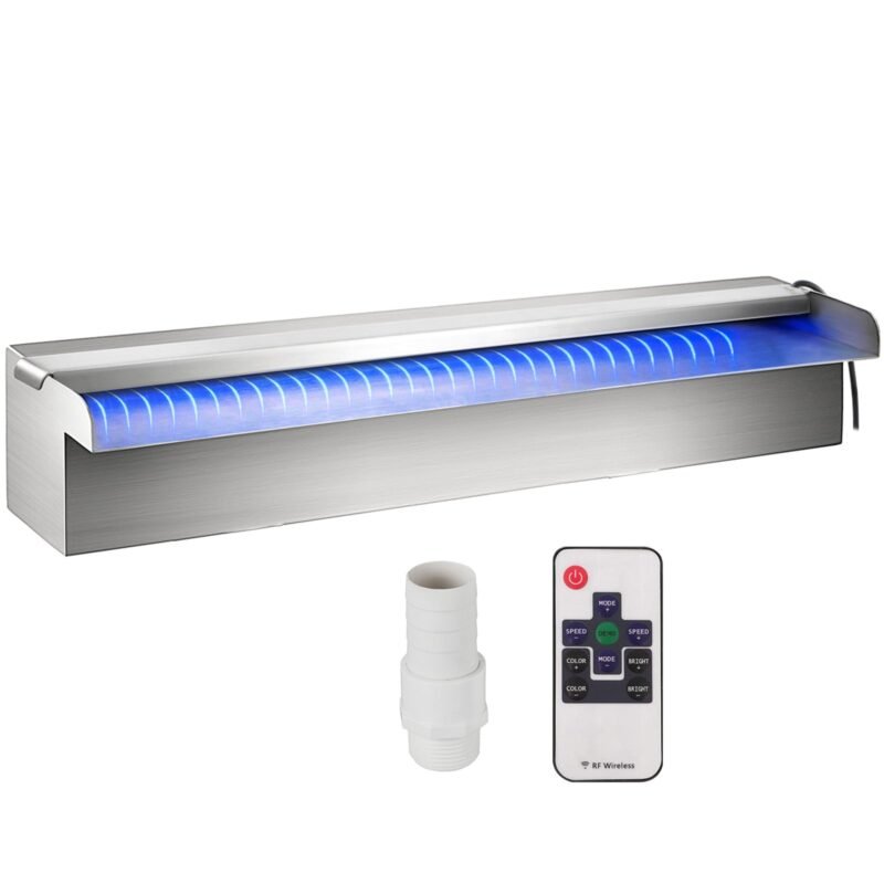 Chuveiro de cascata LED para piscina, 17,7 x 4,5 x 3,1, decoração de jardim e lagoa.