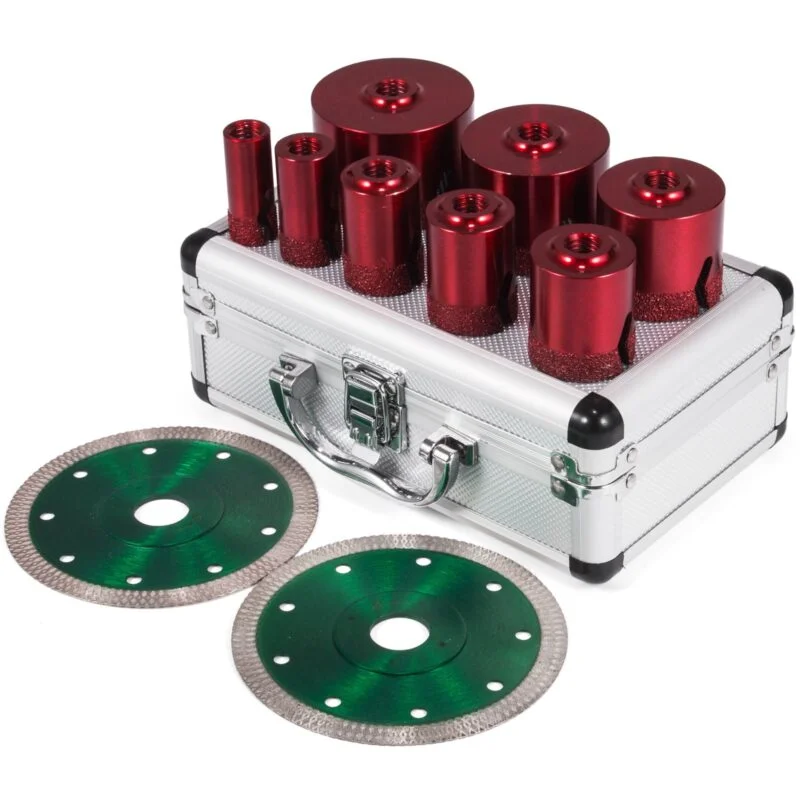 Conjunto de Serra Copo Diamante M14, para azulejos, granito, porcelanato e cerâmica.