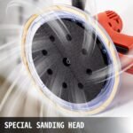 Lixadeira Orbital 225mm, 1200W, para drywall, com saco de aspirador, luvas e óculos de segurança.