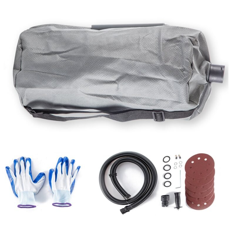 Lixadeira Orbital 225mm, 1200W, para drywall, com saco de aspirador, luvas e óculos de segurança.