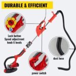 Lixadeira Excentrica 225mm, 750W, para drywall, com saco de vácuo, luvas e óculos de proteção.