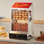 Vaporizeiro de Cachorro Quente e Aquecedor de Pão 2 Andares 37L Elétrico Comercial