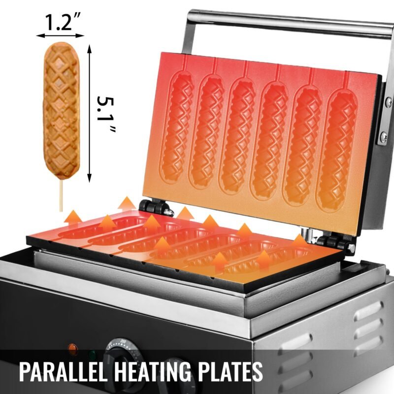 Máquina de Waffle 1500W 50-300°C 0-5 Minutos