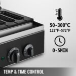 Máquina de Waffle 1500W 50-300°C 0-5 Minutos