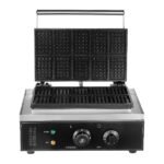 Máquina de Waffle Comercial Ferro de Waffle 1550W 10 Waffles Retangulares Prata