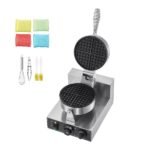 Máquina de Waffle Comercial 1230W Ferro de Waffle 4 Waffles em Forma de Ventilador
