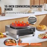 Máquina Comercial de Crepes Elétrica 3400W Cabeça Dupla 40cm