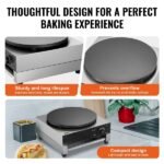 Máquina Comercial de Crepes Elétrica 3400W Cabeça Dupla 40cm