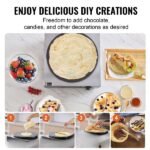 Máquina Comercial de Crepes Elétrica 3400W Cabeça Dupla 40cm