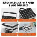 Mini Máquina de Panquecas Dutch 9 Unidades Aço Inoxidável Dorayaki