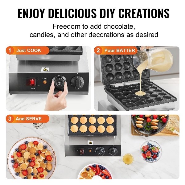 Mini Máquina de Panquecas Dutch 9 Unidades Aço Inoxidável Dorayaki