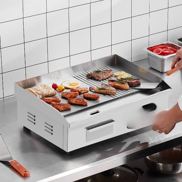 Grelha Elétrica Comercial 2000W, Chapa de Bancada Flat 10mm