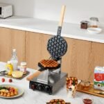 Máquina de Waffle de Bolha Waffle de Ovo 1400W Ferro de Waffle Temperatura de 50-250°C