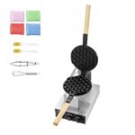 Máquina de Waffle de Bolha Waffle de Ovo 1400W Ferro de Waffle Temperatura de 50-250°C