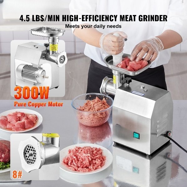 Moedor de carne com capacidade de 2,04 kg/min, ideal para fazer linguiças