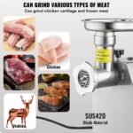 Moedor de carne com capacidade de 2,04 kg/min, ideal para fazer linguiças