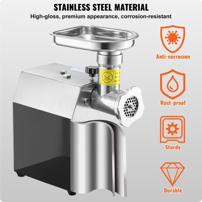 Moedor de carne com capacidade de 2,04 kg/min, ideal para fazer linguiças