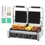Grelhador Panini Comercial, Máquina de Sanduíche com Placa Dupla 485x230mm