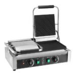 Grelhador Panini Comercial, Máquina de Sanduíche com Placa Dupla 485x230mm