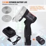 Cortador de Doner 80 W, Faca Elétrica Sem Fio, Espessura 0-8 mm, Lâmina de 100 mm, Preto.