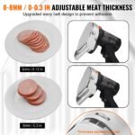 Cortador de Doner 80 W, Faca Elétrica Sem Fio, Espessura 0-8 mm, Lâmina de 100 mm, Preto.